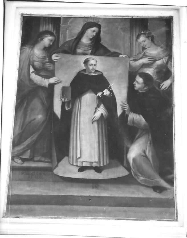 trasporto dell'immagine di San Domenico a un monaco di Soriano (dipinto) di Villani Chiara (sec. XVII)