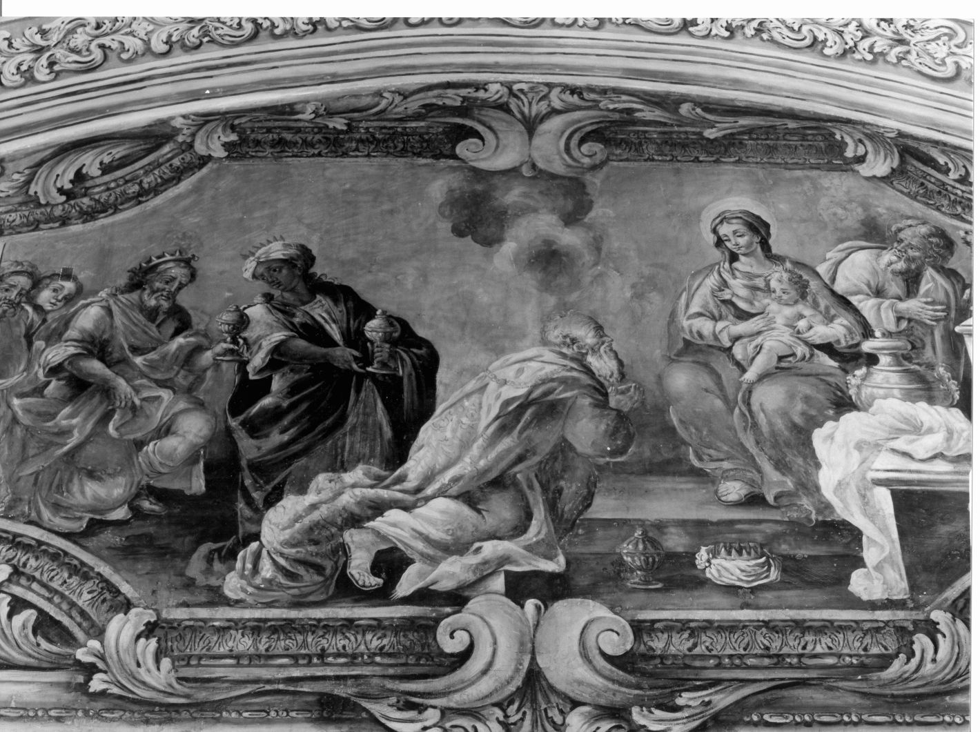 adorazione dei Re Magi (decorazione pittorica, ciclo) di De Martino Francesco (attribuito) (sec. XVIII)