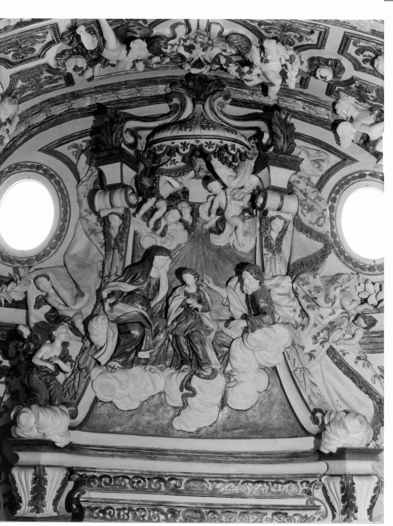 San Gioacchino Sant'Anna e Maria Vergine bambina (decorazione plastica, elemento d'insieme) - bottega napoletana (fine sec. XVII)