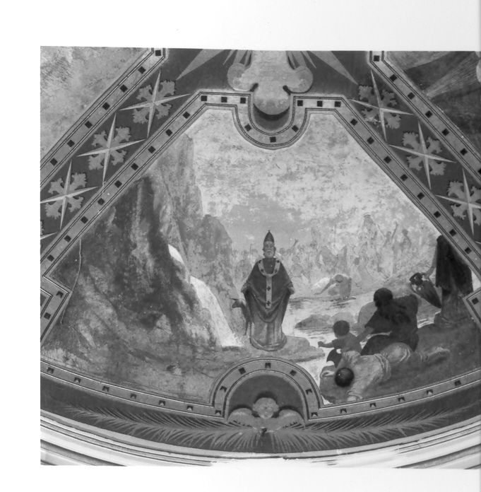 San Clemente e il miracolo dell'acqua scaturita dallla roccia (dipinto, ciclo) di Landolfi Antonio (fine sec. XIX)