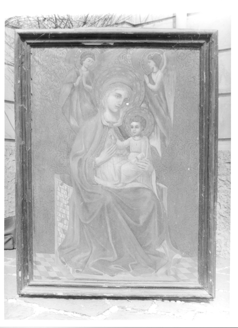 Madonna con Bambino in trono (dipinto) - ambito campano (sec. XIX)
