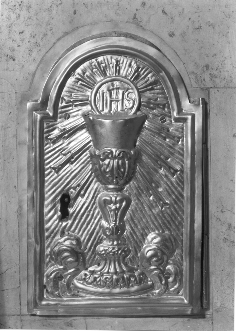 calice eucaristico (sportello di tabernacolo) - bottega campana (secc. XIX/ XX)