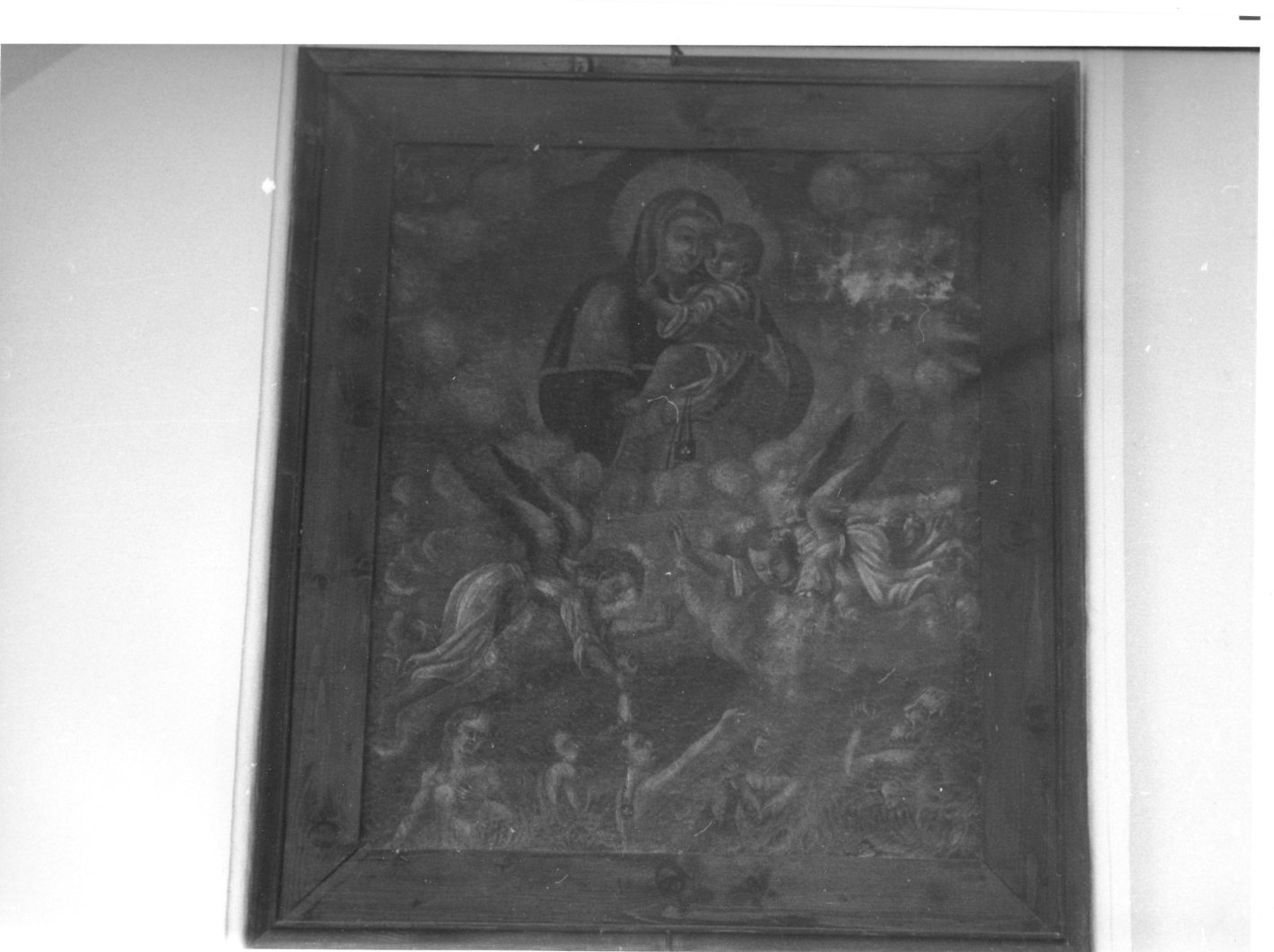 Madonna con Bambino, angeli e anime purganti (dipinto, opera isolata) - ambito Italia meridionale (sec. XVII)