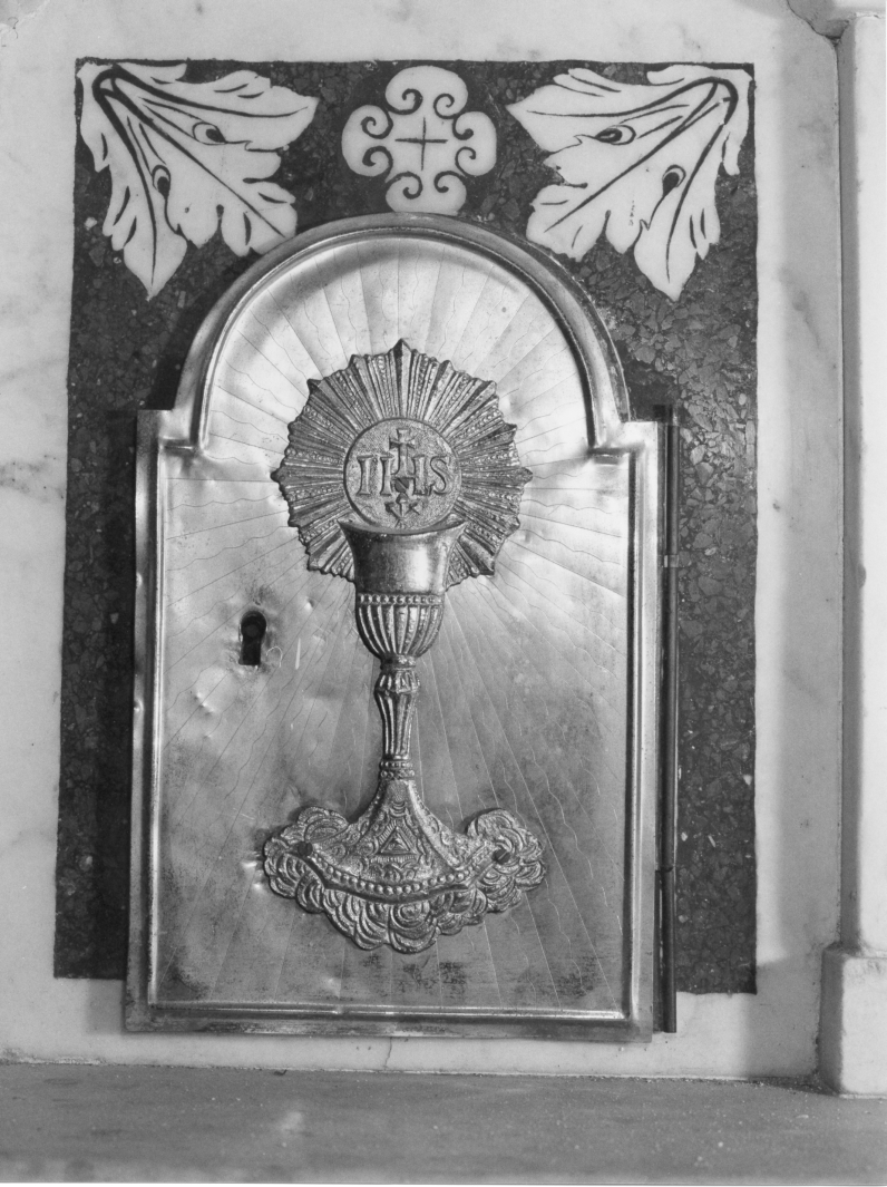 calice eucaristico (sportello di tabernacolo) - bottega campana (metà sec. XIX)