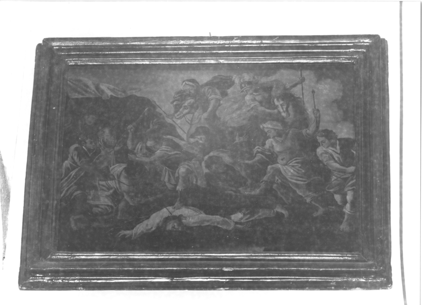stazione IX: Gesù cade sotto la croce la terza volta (dipinto) - ambito Italia meridionale (prima metà sec. XVIII)