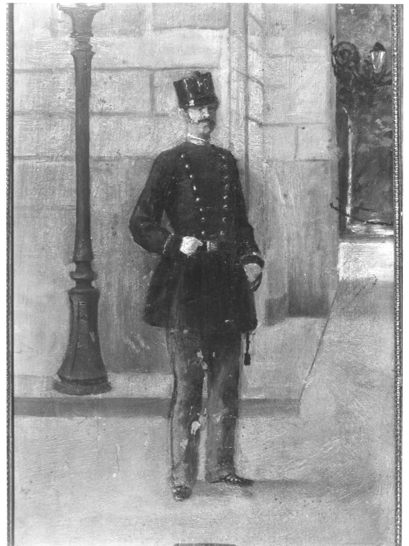 Guardia Belgiorno, figura maschile (dipinto) di Libonati Nicola (sec. XIX)