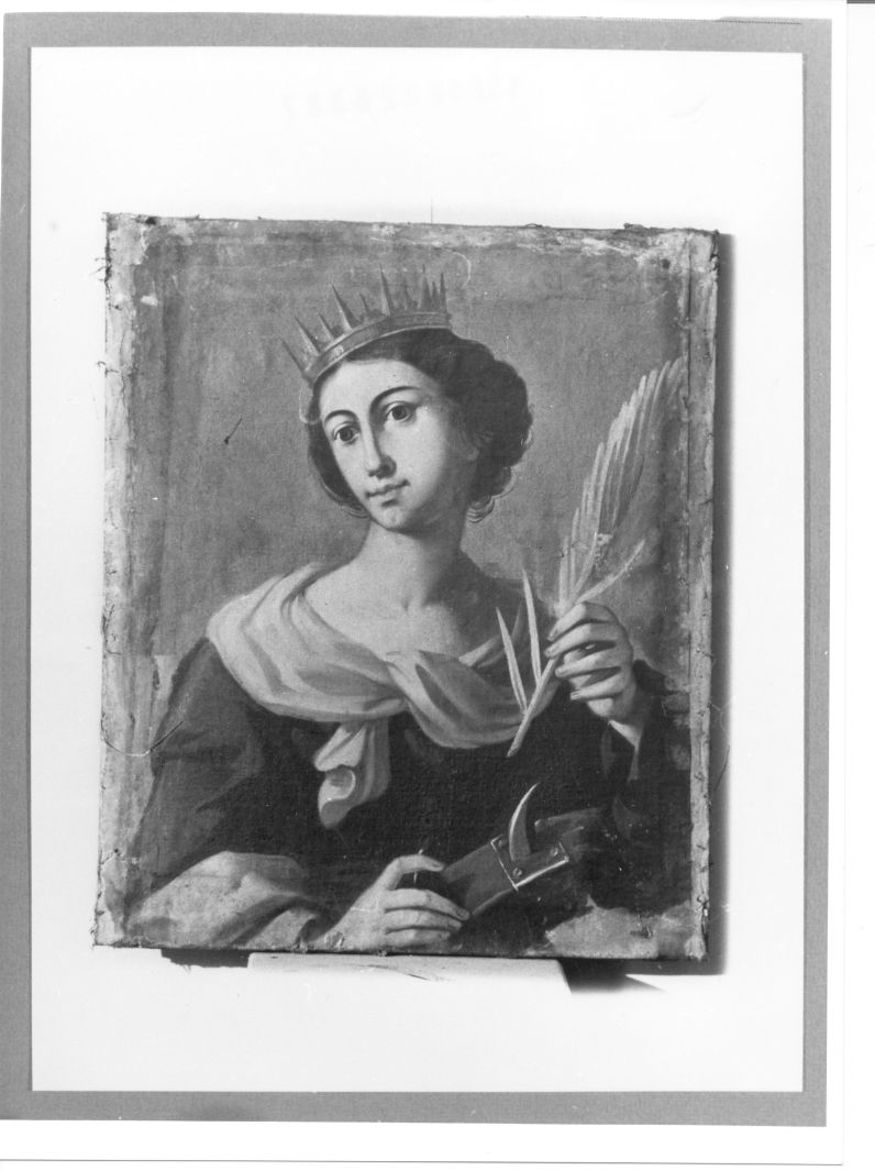 Santa Caterina d'Alessandria con i simboli del martirio (dipinto, elemento d'insieme) di Ragolia Michele (attribuito) (sec. XVII)