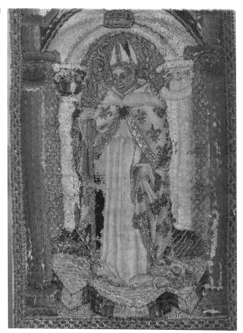 San Ludovico di Tolosa (decorazione a ricamo, elemento d'insieme) - manifattura campana (fine/inizio secc. XIV/ XV)