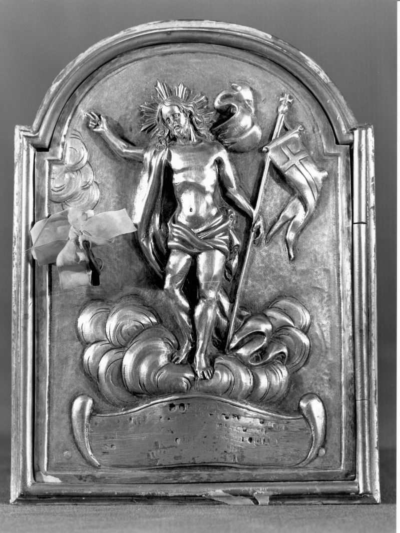 Cristo risorto (sportello di tabernacolo) - bottega napoletana (seconda metà sec. XIX)
