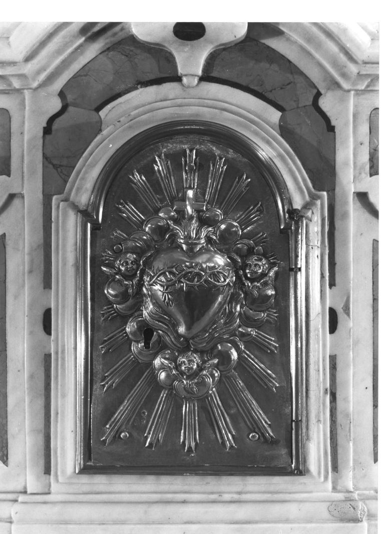 Sacro Cuore di Gesù (sportello di tabernacolo, opera isolata) - bottega campana (prima metà sec. XIX)