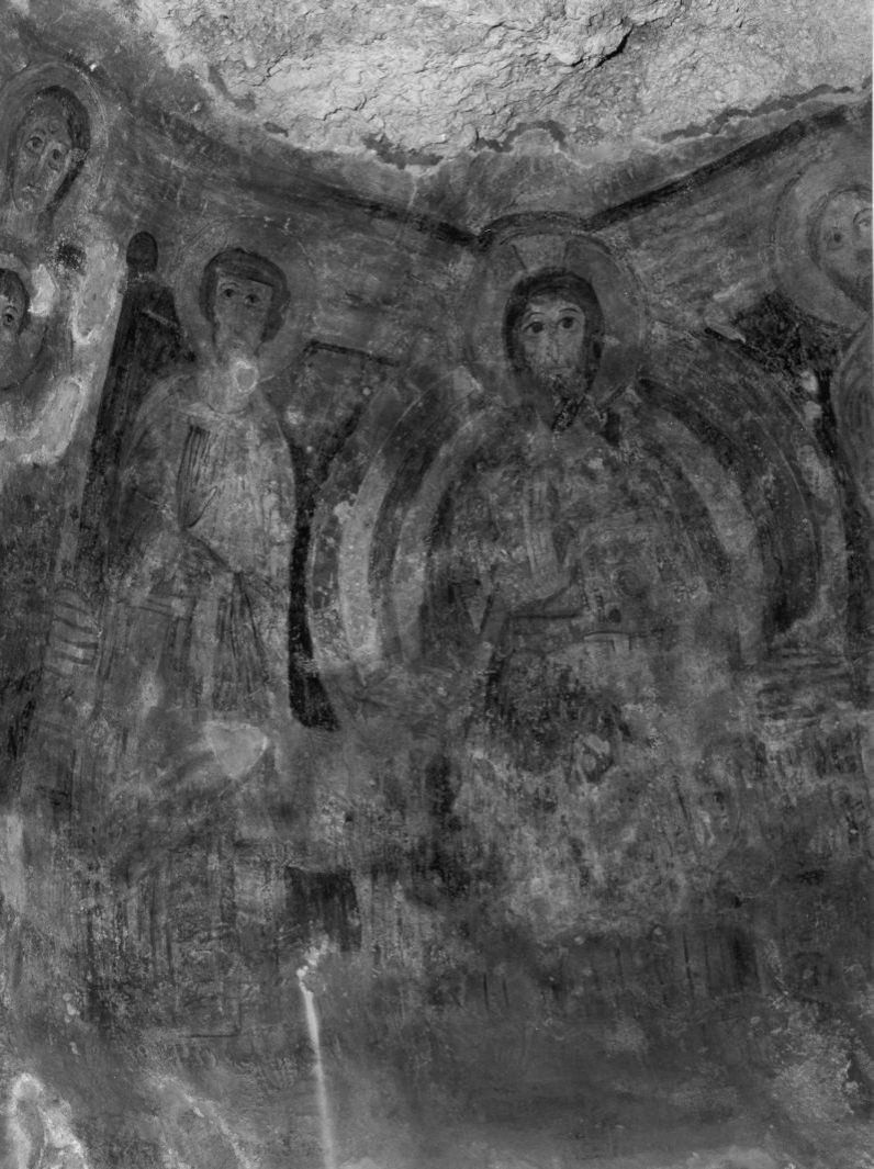 Cristo Pantocratore (dipinto, frammento) - ambito campano (inizio sec. XIII)