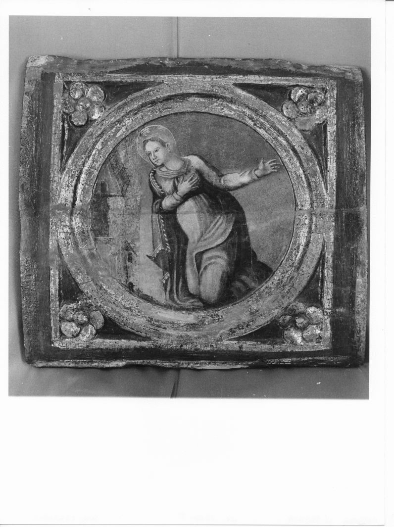 Madonna annunciata (scomparto di trittico, elemento d'insieme) di Tramontano Decio (cerchia) (seconda metà sec. XVI)