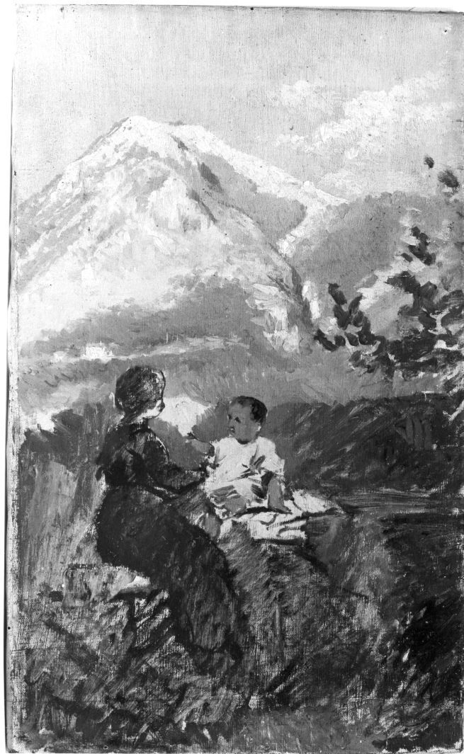 paesaggio montano (dipinto) di Lenzi Michele (attribuito) (seconda metà sec. XIX)