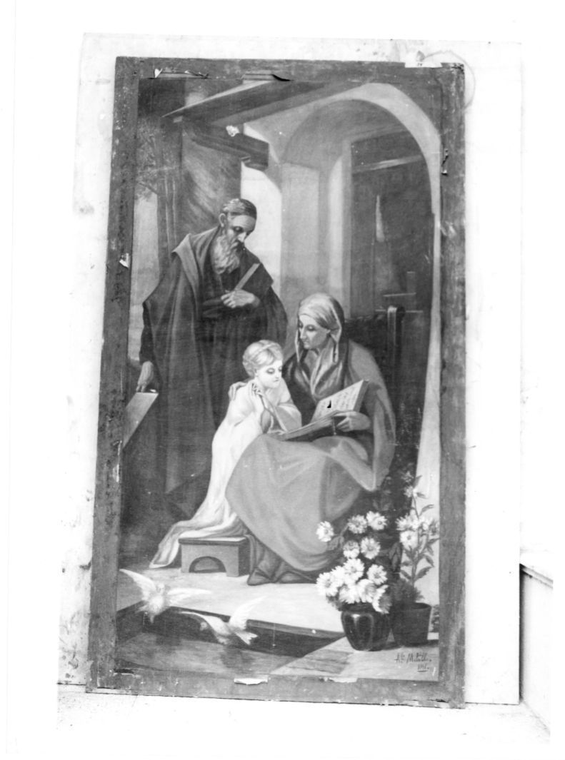 educazione di Maria Vergine (dipinto, ciclo) di Metallo Angelo (sec. XX)