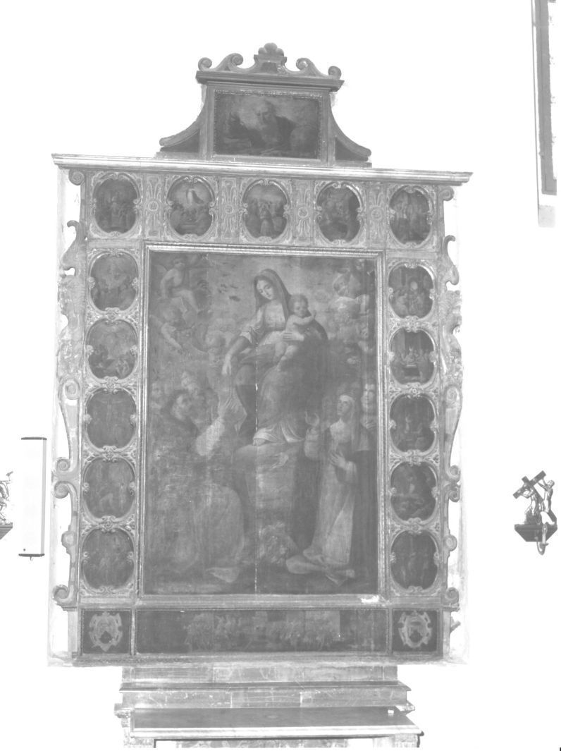 Madonna del Rosario (scomparto di polittico) - ambito Italia meridionale (sec. XVII)