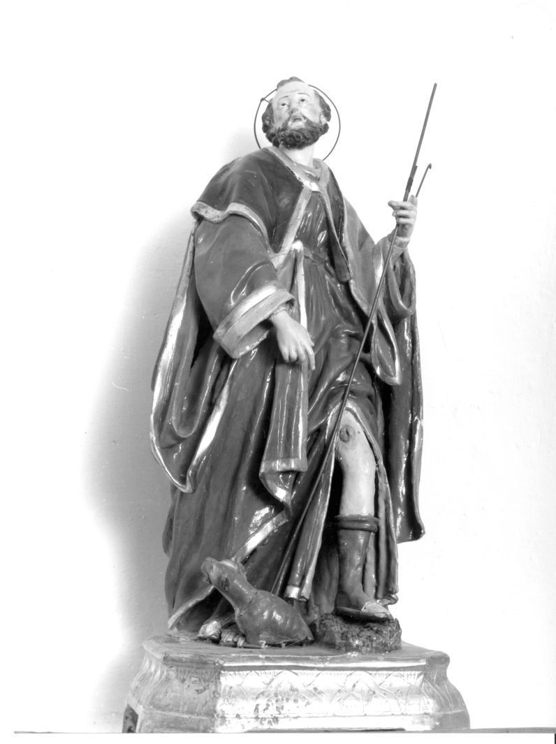 San Rocco (statuetta devozionale, opera isolata) - bottega campana (sec. XIX)