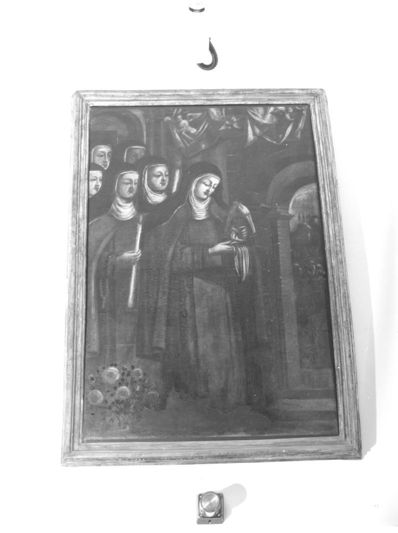 Santa Chiara respinge i saraceni con l'ostensorio (dipinto) - ambito campano (fine/inizio secc. XVIII/ XIX)