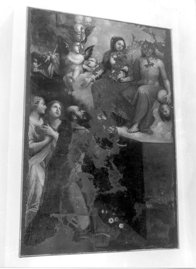 visione di San Francesco d'Assisi alla Porziuncola (dipinto) - ambito campano (sec. XVII)