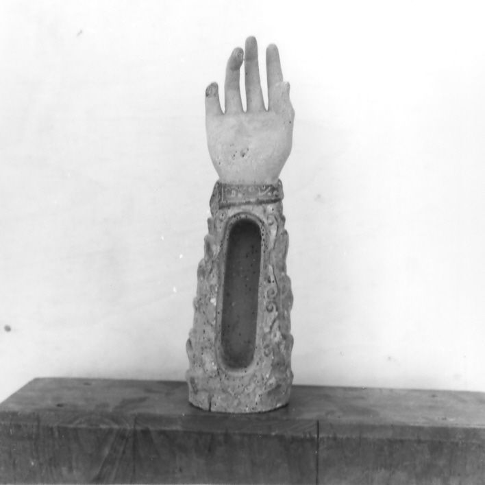 reliquiario antropomorfo - a braccio - bottega irpina (seconda metà sec. XVII)