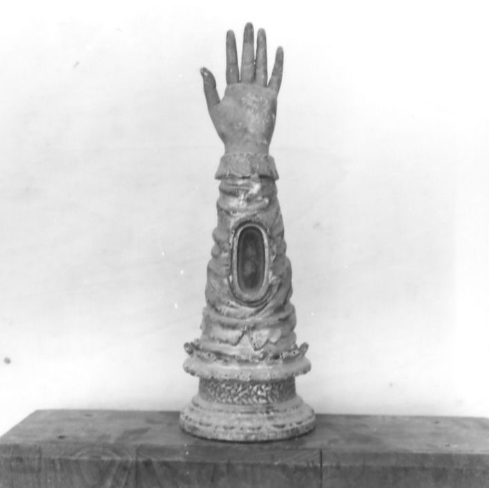 reliquiario antropomorfo - a braccio - bottega irpina (seconda metà sec. XVII)