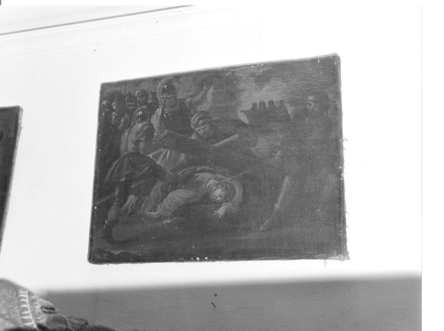 stazione IX: Gesù cade sotto la croce la terza volta (dipinto, elemento d'insieme) - ambito campano (sec. XVII)