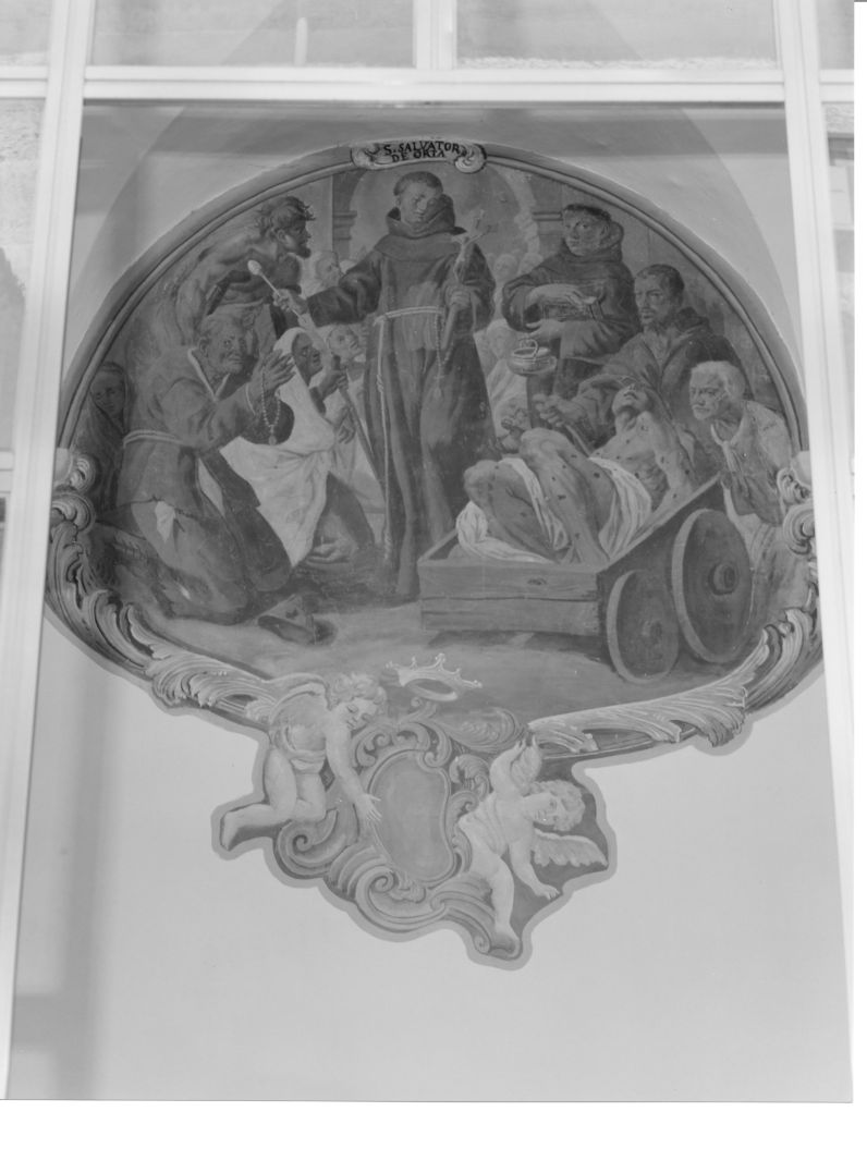 episodi della vita di San Salvatore da Orta (dipinto, ciclo) di Ricciardi Michele (sec. XVIII)