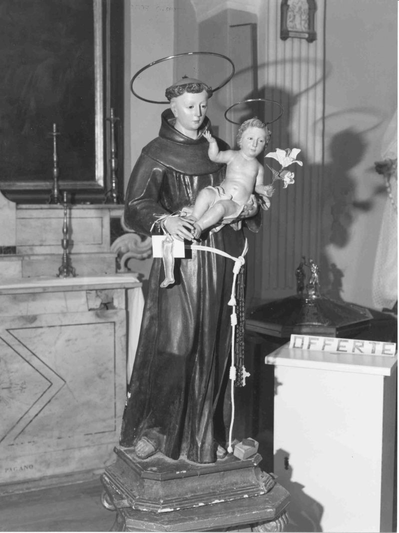 Sant'Antonio da Padova con il bambino (statua) - bottega campana (metà sec. XIX)