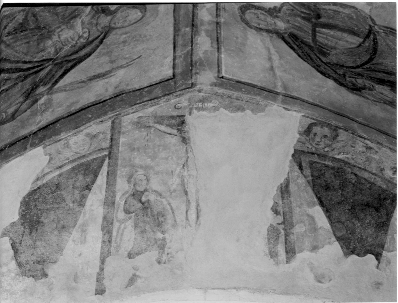 crocifissione di Cristo (dipinto, ciclo) - ambito campano (sec. XVI)