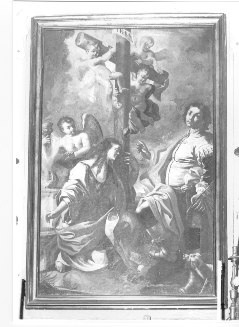 Santa Maria Maddalena e San Vito adorano la croce (dipinto) di Della Bruna Antonio (seconda metà sec. XVIII)