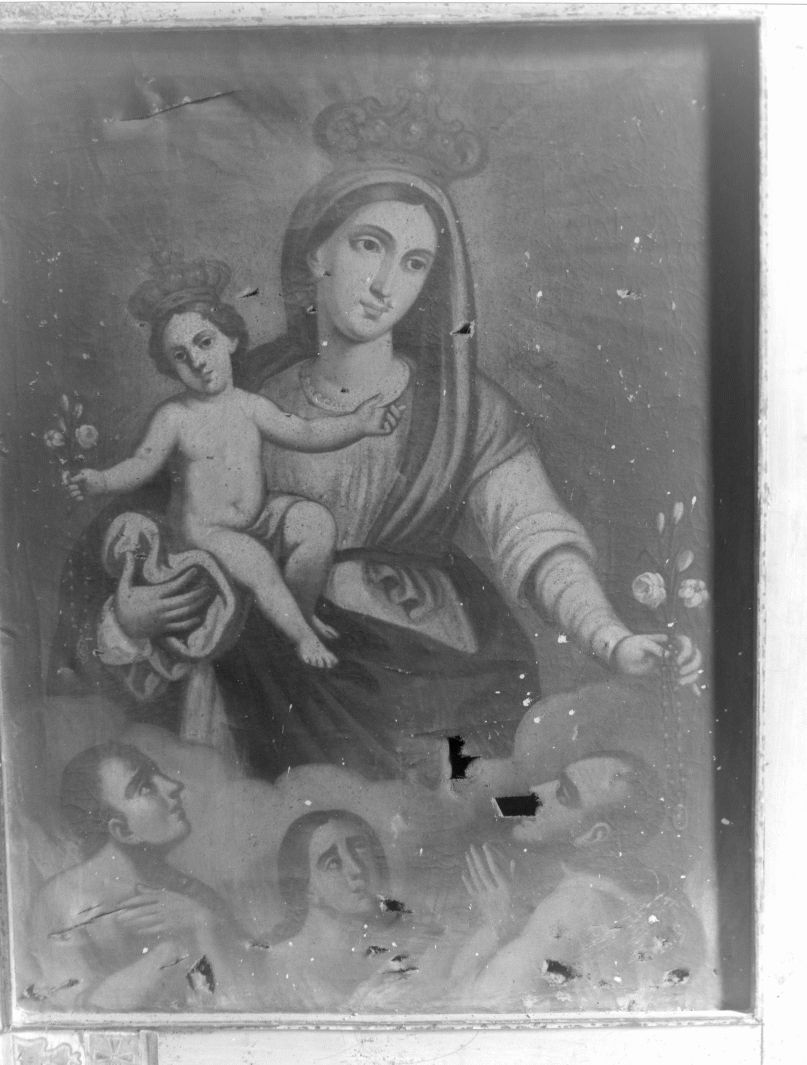 Madonna che intercede per le anime del purgatorio (dipinto) - manifattura campana (fine sec. XVIII)