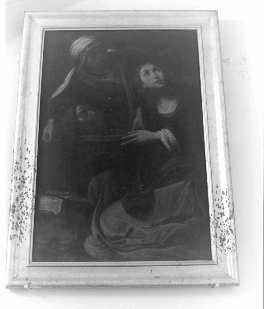 Salome con la testa di San Giovanni Battista sul piatto (dipinto) - ambito campano (fine sec. XVII)