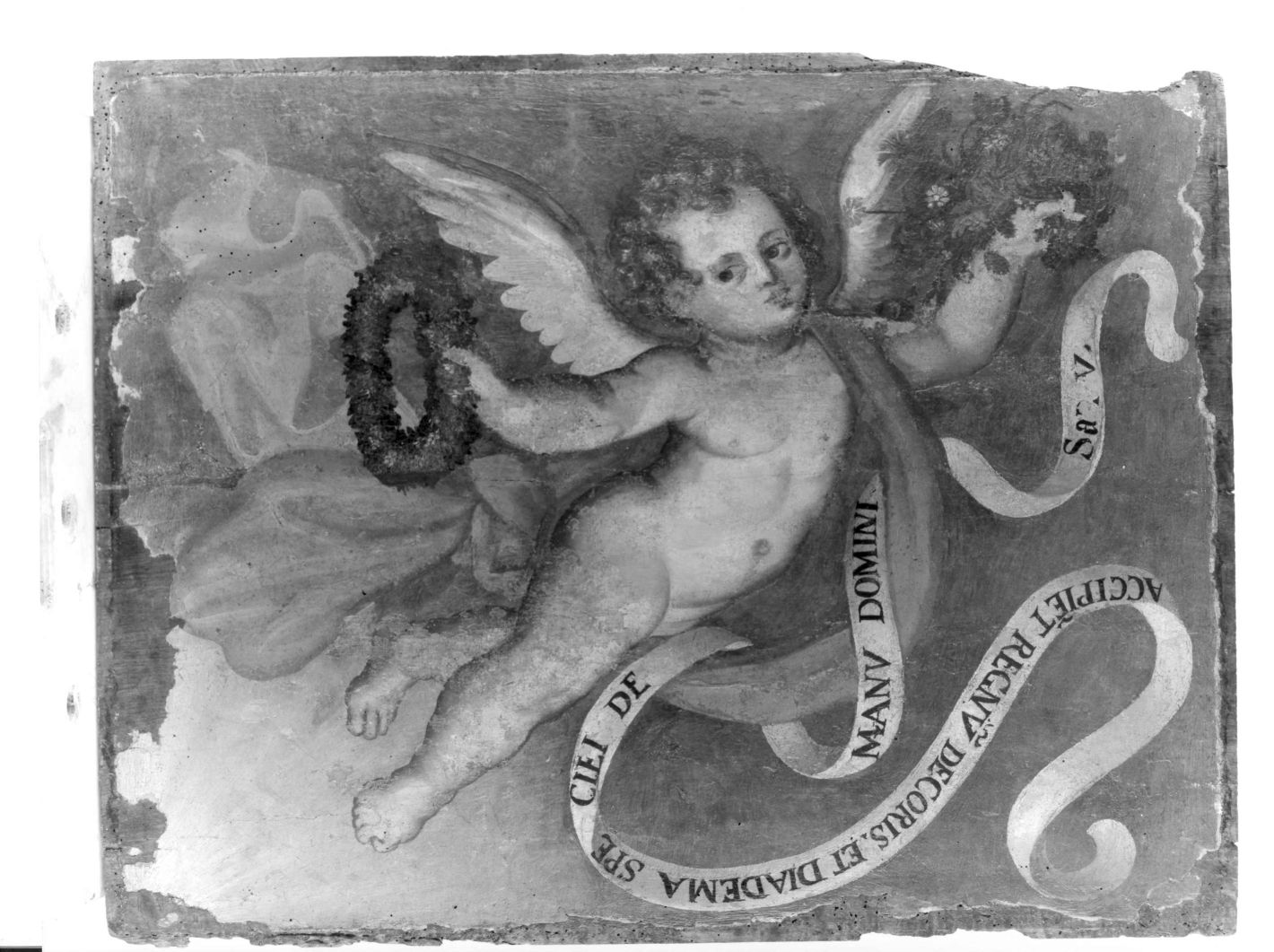 angioletti con ghirlande (dipinto) - ambito napoletano (seconda metà sec. XVI)