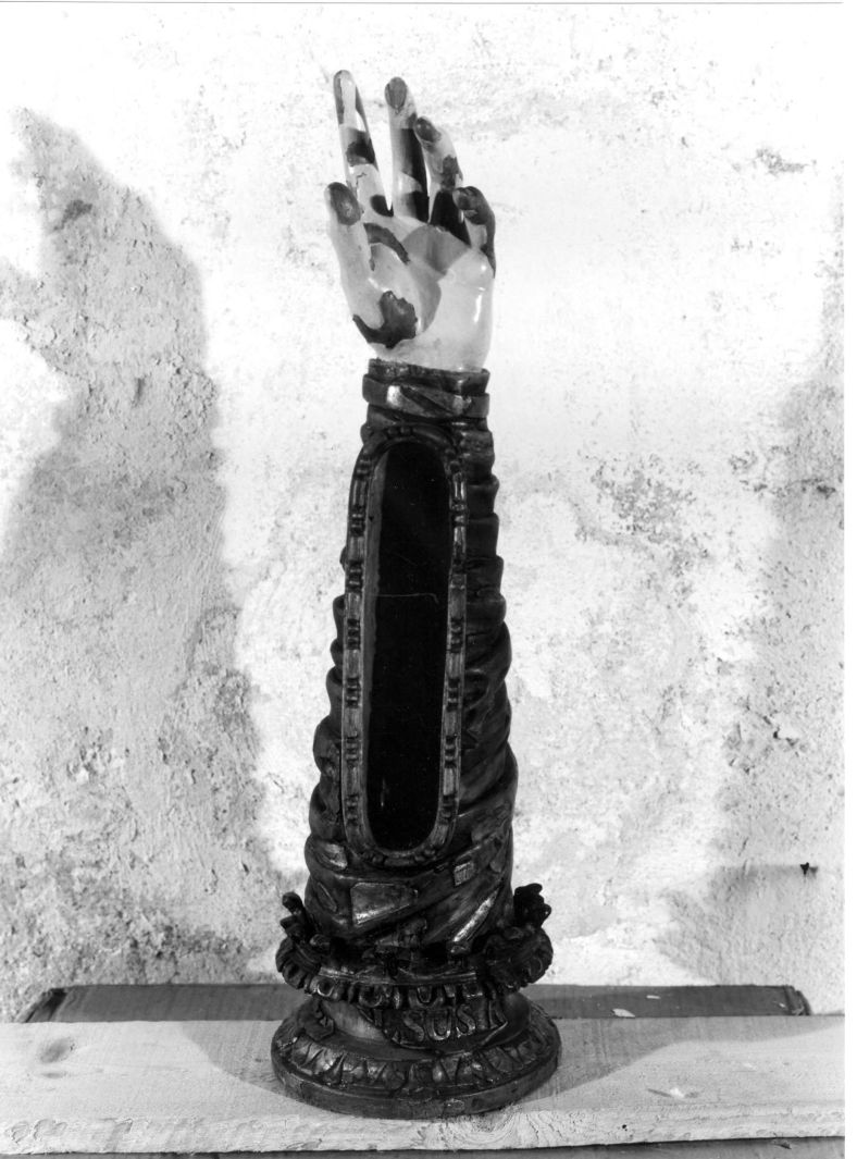 reliquiario antropomorfo - a braccio - bottega napoletana (sec. XVII)