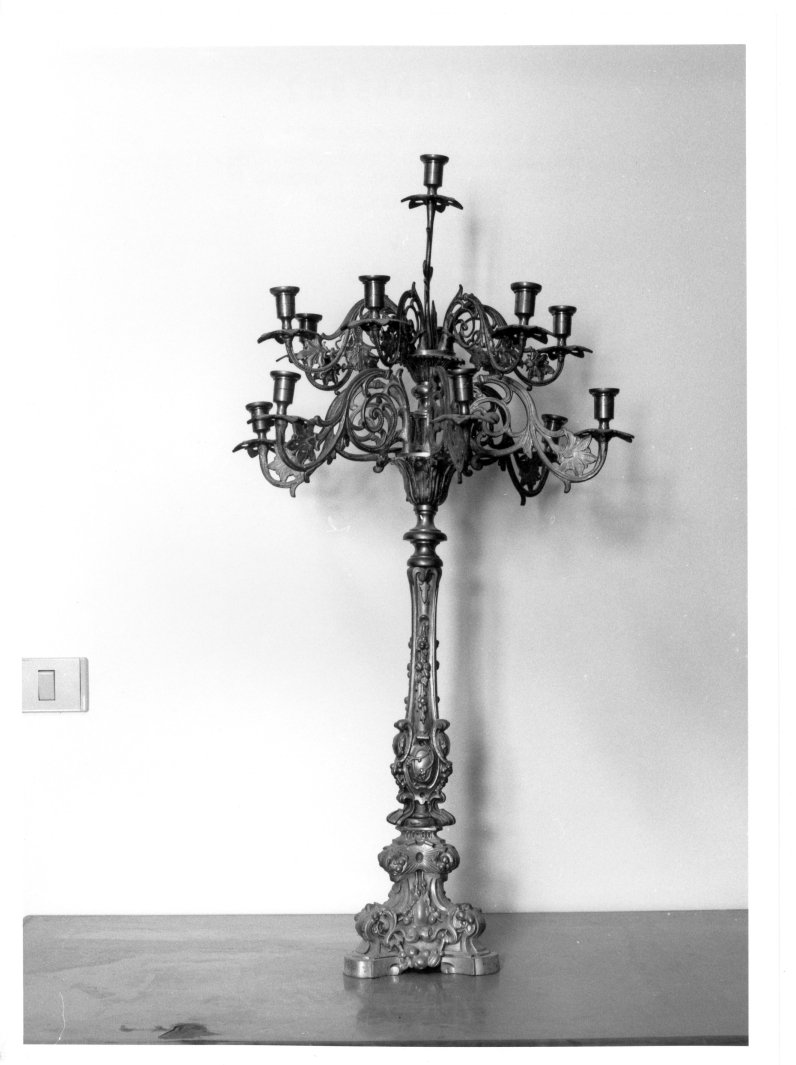 candelabro, serie - bottega campana (seconda metà sec. XIX)