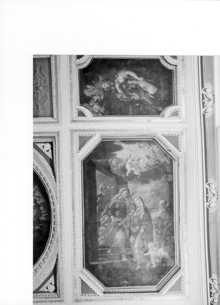 visita della Sacra Famiglia a Sant'Elisabetta (dipinto) di Giordano Luca (cerchia) (sec. XVII)