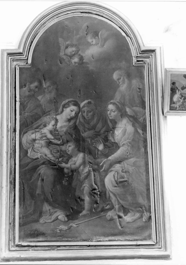 Sant'Anna con la Madonna Gesù Bambino San Gioacchino e San Giovannino (dipinto) di Sarnelli Giovanni (seconda metà sec. XVIII)