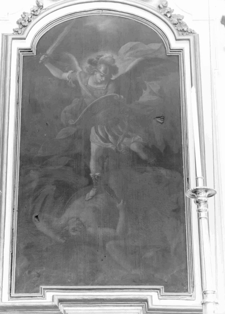 San Michele Arcangelo combatte Satana (dipinto) di Sarnelli Giovanni (seconda metà sec. XVIII)