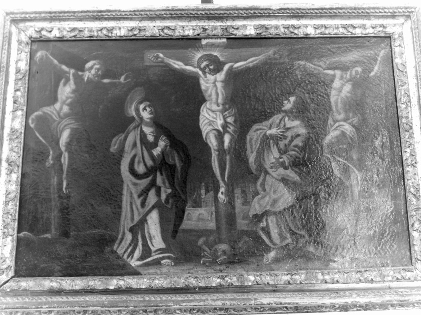 stazione XII: Gesù innalzato e morto in croce (Via Crucis) di De Maio Paolo (scuola) (sec. XVIII)