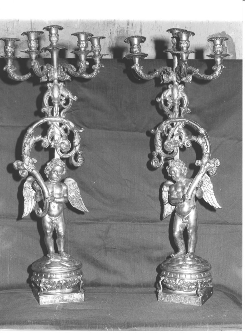 angelo reggicandelabro (candelabro, serie) - bottega campana (sec. XIX)