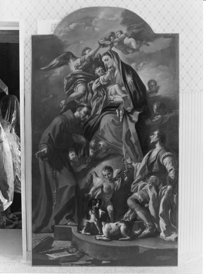 Madonna del Carmelo e santi (dipinto) di Vela Giovan Battista (sec. XVIII)
