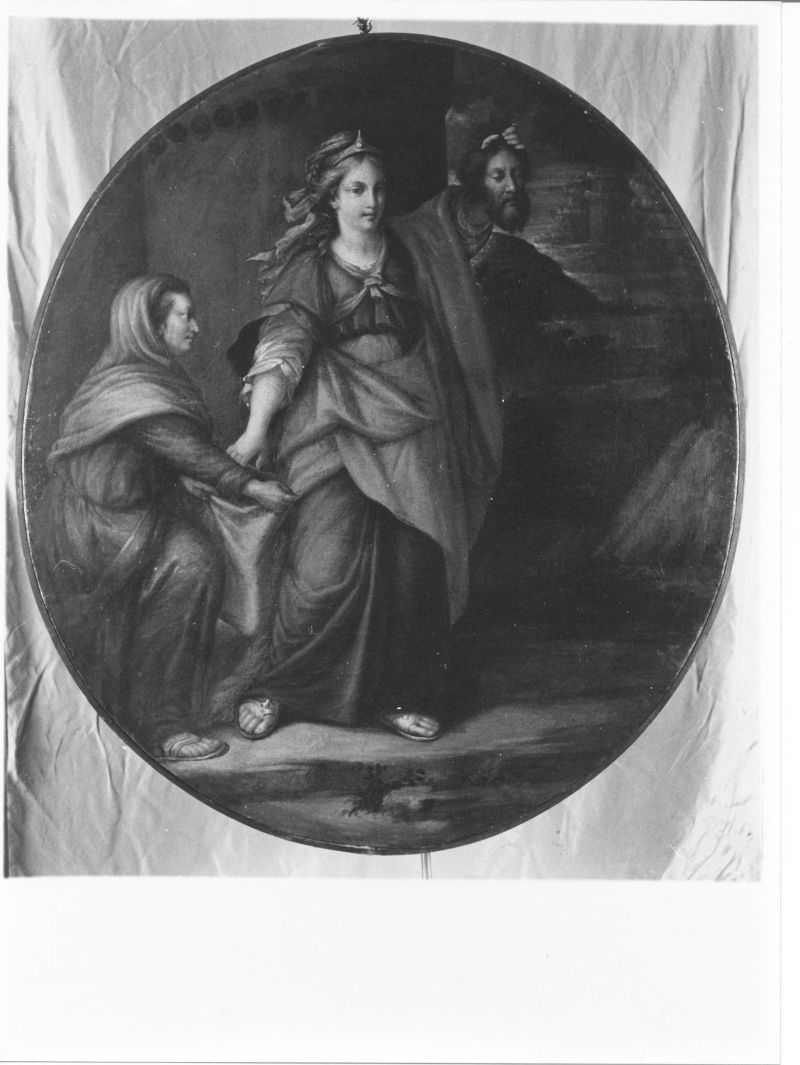 Giuditta e la sua ancella mettono la testa di Oloferne in un sacco (dipinto) - ambito campano (fine sec. XVIII)