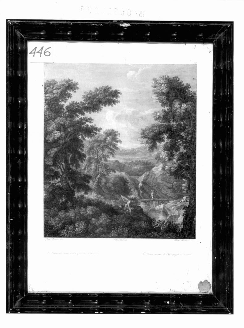 paesaggio fluviale (stampa) di Carboni Pietro, Ciuli Ettore, Poussin G (sec. XVIII)