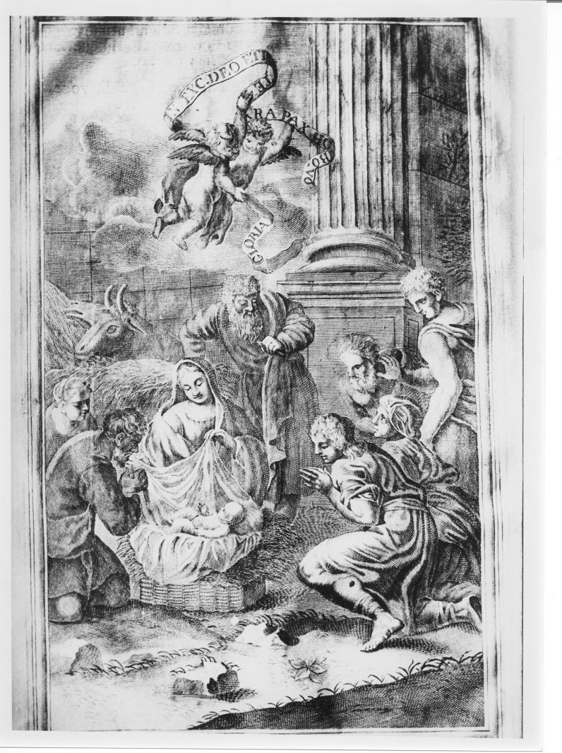 adorazione dei pastori (stampa) di Puccini Isabella (attribuito) (sec. XVIII)