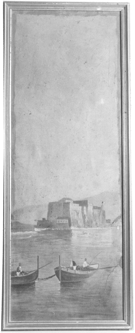 veduta di Castel dell'Ovo dal mare (disegno) - ambito napoletano (sec. XIX)
