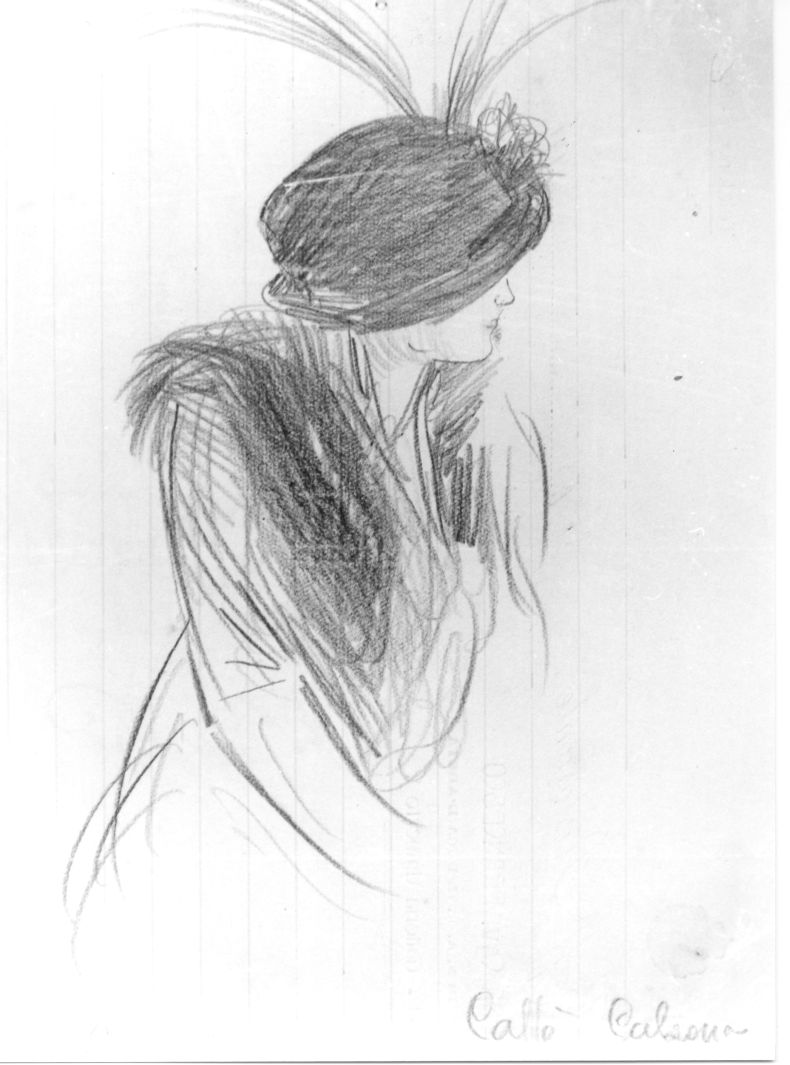 ritratto di Maria Carrara Valdambrini (disegno) di Scoppetta Pietro (sec. XX)