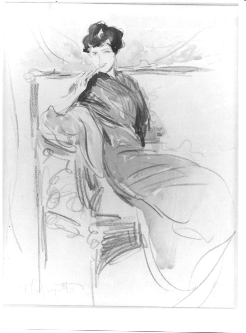 ritratto di Maria Carrara Valdambrini (disegno preparatorio) di Scoppetta Pietro (primo quarto sec. XX)