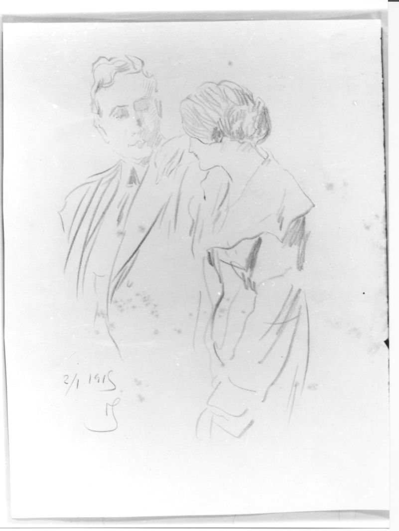 Pietro Carrara e Maria Carrara (disegno) di Scoppetta Pietro (sec. XX)