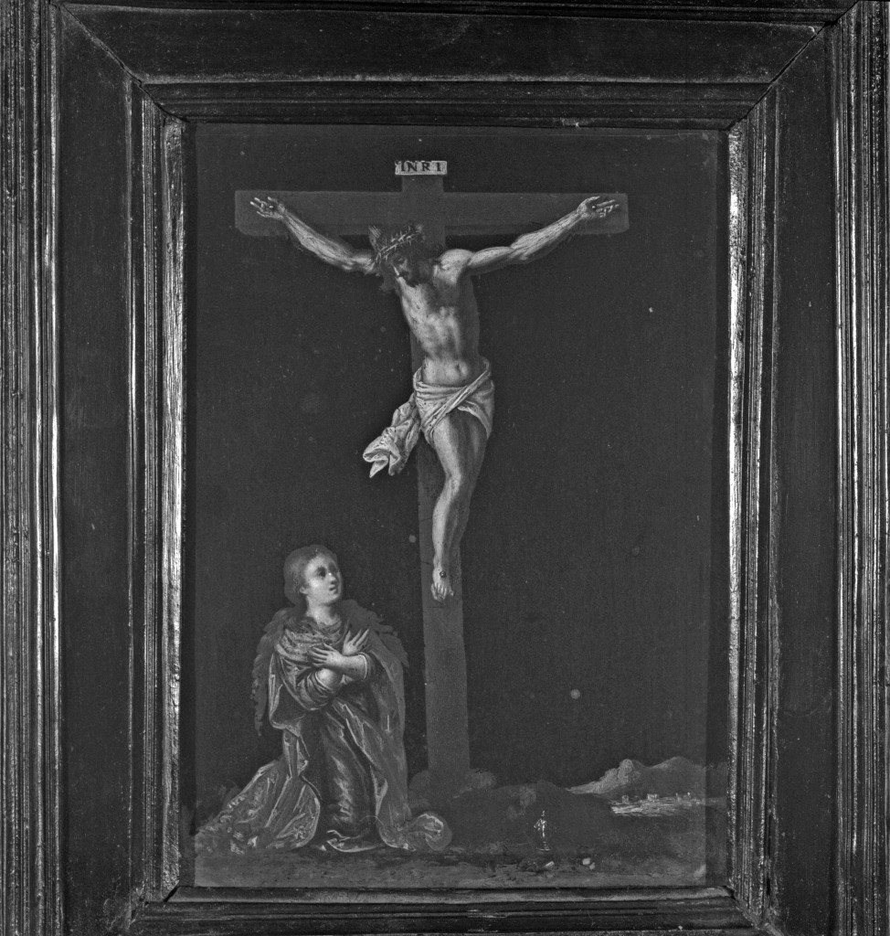 Cristo crocifisso con Santa Maria Maddalena (dipinto) - ambito Italia centrale (prima metà sec. XVIII)