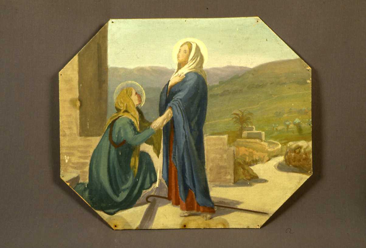 visitazione (dipinto, elemento d'insieme) di Bricci Francesco (primo quarto sec. XX)