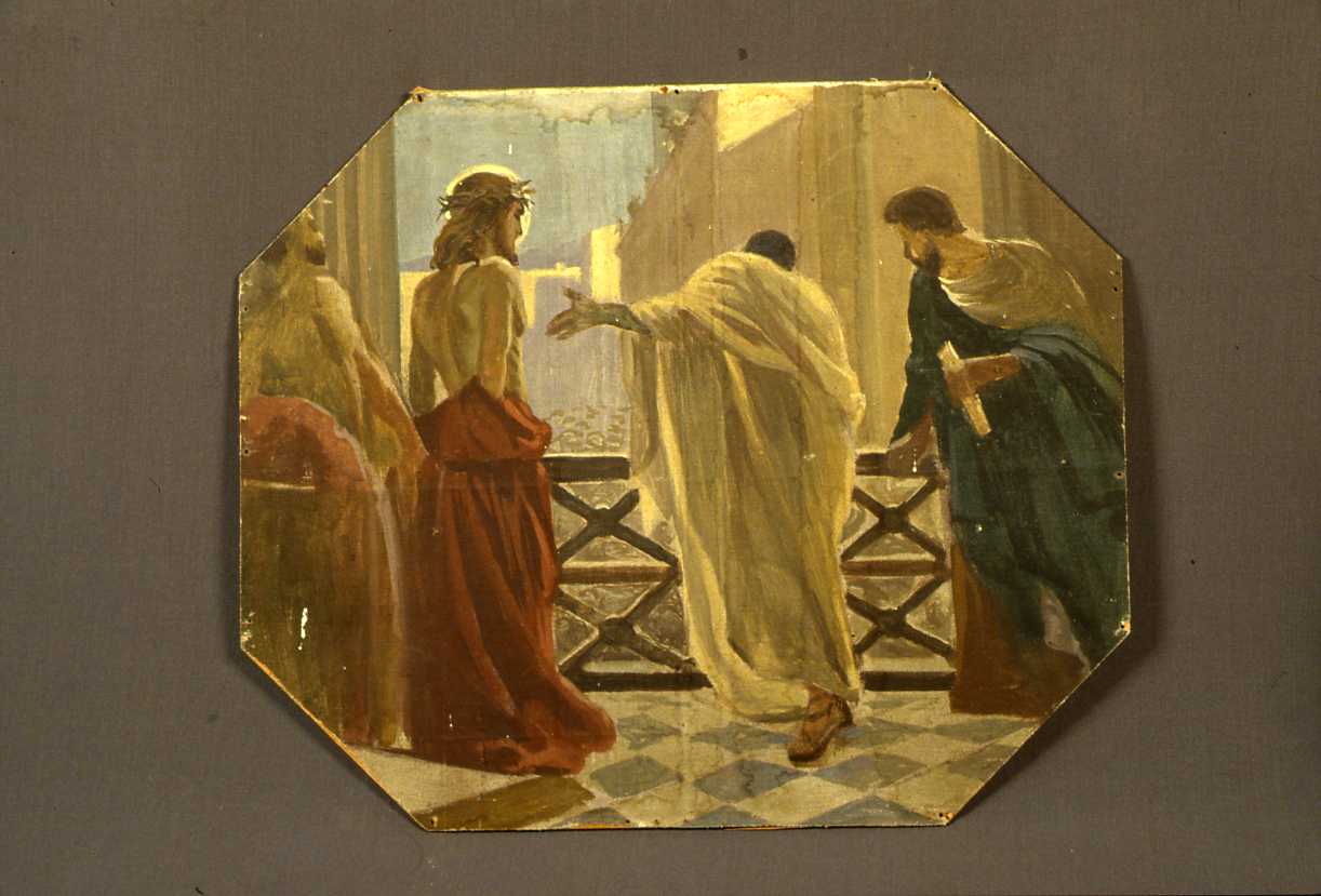 Pilato mostra Cristo al popolo (dipinto, elemento d'insieme) di Bricci Francesco (primo quarto sec. XX)